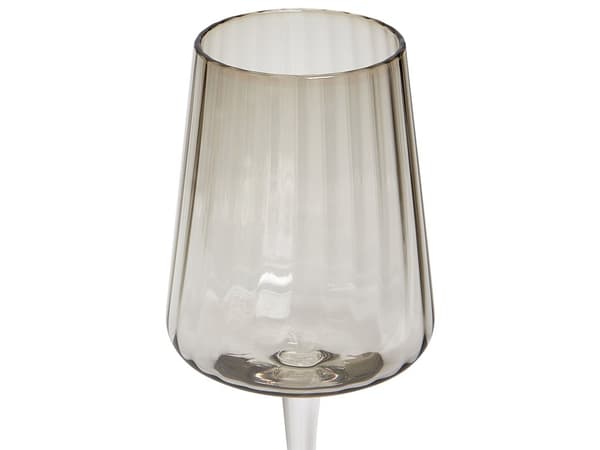 Sett med 4 Vinglass Grå Finish Håndblåst Glass 36 cl