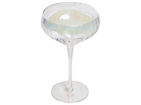Sett med 4 Champagneglass Transparent Iriserende Finish Håndblåst Coupes Glass 30 cl