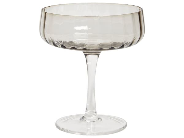 Sett med 4 Champagneglass Grå Transparent Håndblåst 17 cl