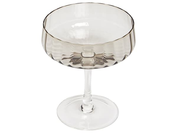 Sett med 4 Champagneglass Grå Transparent Håndblåst 17 cl