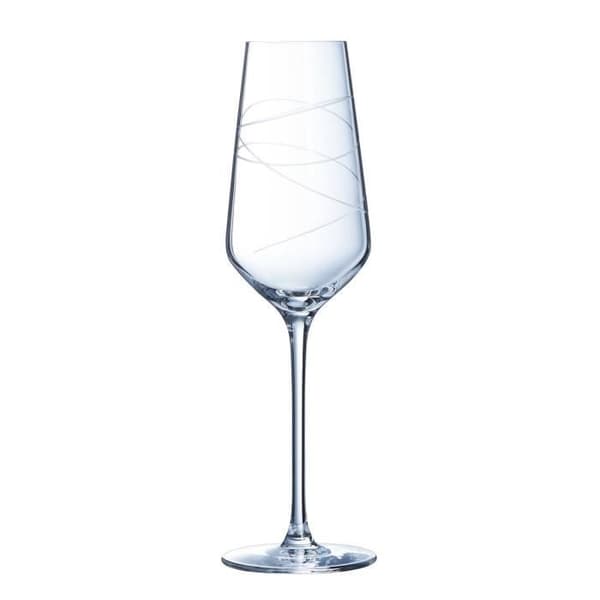 Champagneflöjter - CRISTAL D'ARQUES - Abstraktion - 21 cl - 6 delar - Ultratransparent glas