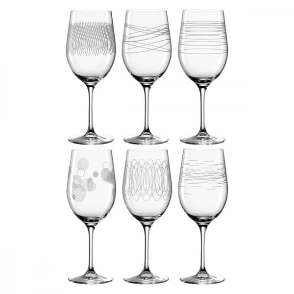 Set med 6 graverade vinglas 430ml - Leonardo - Transparent -