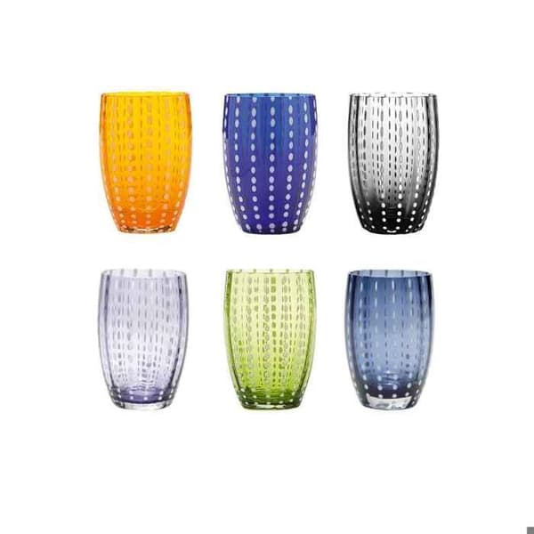 ZAFFERANO Perle Set med 6 olika glas med skaft
