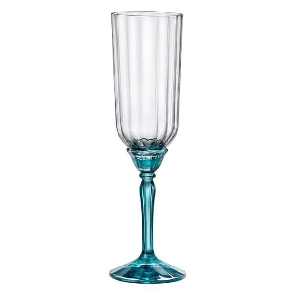 Champagneflöjter - Bormioli Rocco - Florian - 6 stycken - 210 ml - Blå