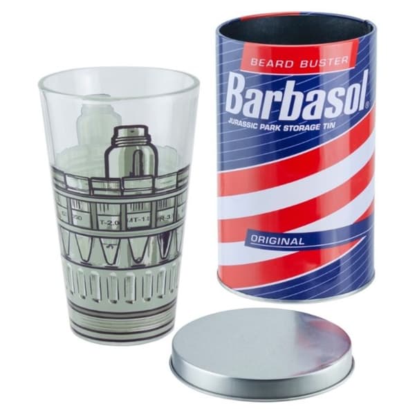 Flaska - Jurassic Park - Barbasol - Metall - Glas - Dinosaur Embryo Design