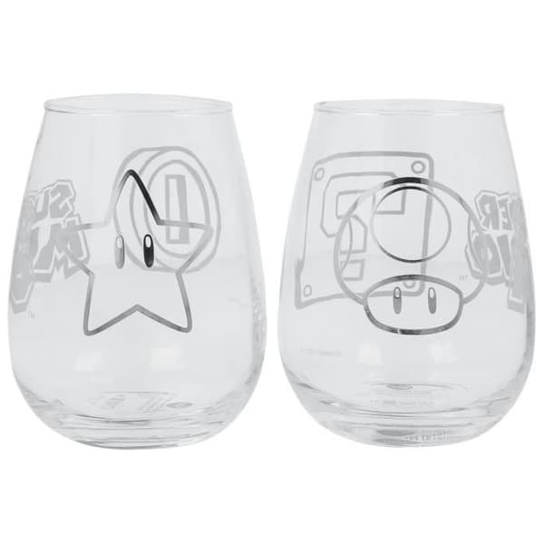 Set med glasögon - SUPERMARIO - Genomskinlig - Tål diskmaskin - Unisex - One Size