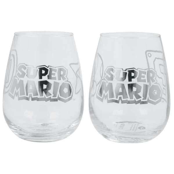 Set med glasögon - SUPERMARIO - Genomskinlig - Tål diskmaskin - Unisex - One Size