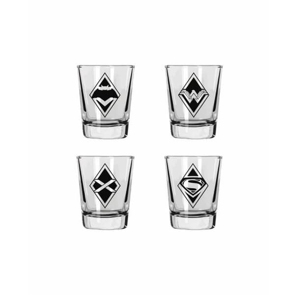 Set med 4 Shooter Glasögon - WTT - Batman Vs Superman - Mått: 28 x 9 x 9 cm - Material: Glas