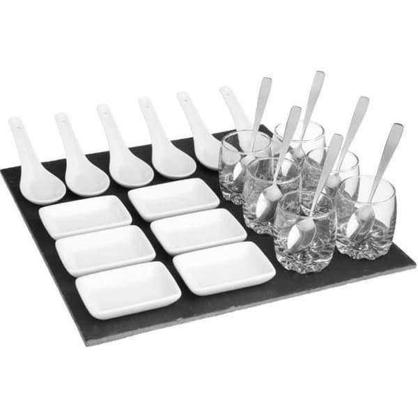 Secret de Gourmet - 25 delar fyrkantig aptitretare Set L, 30,5 x B, 6,5 x H, 30,5 cm Vit