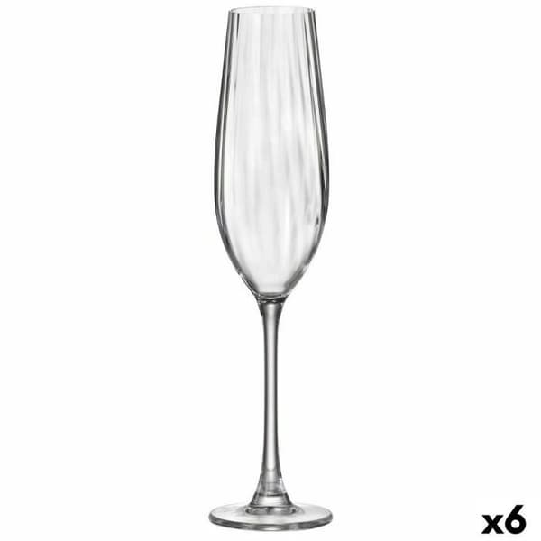 Bohemia Crystal Optic Transparent glas champagneglas 260 ml (6 enheter)
