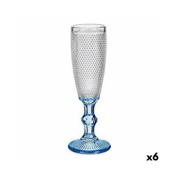 Champagneflöjt - Ej specificerat - Förpackning om 6 - Glas - 180 ml - Färg Blå