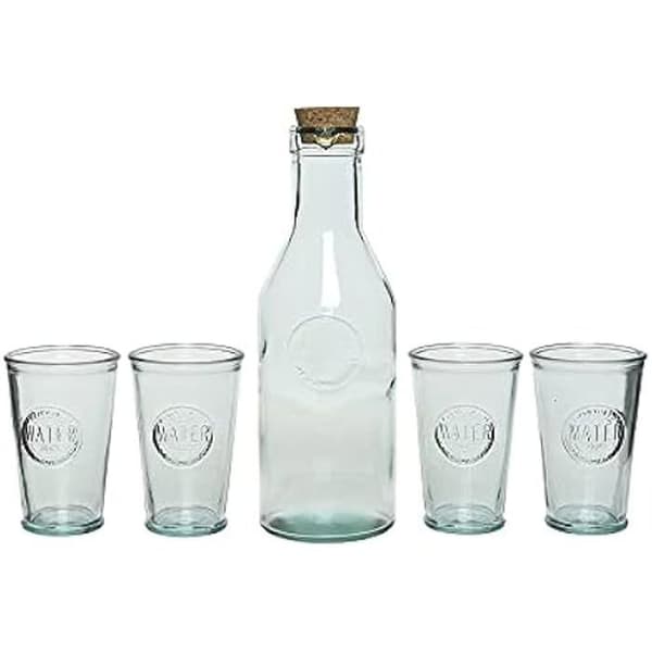 Kaemingk Set med 4 glasflaskor med 4 transparenta glas
