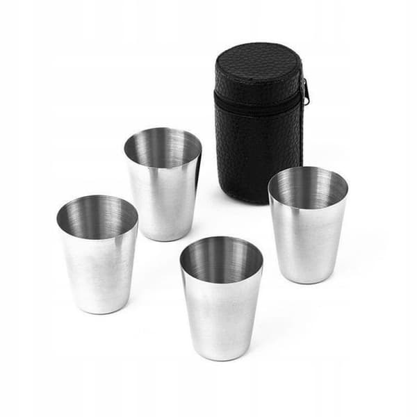 Stålkoppar i fodral 30ml 5 stycken