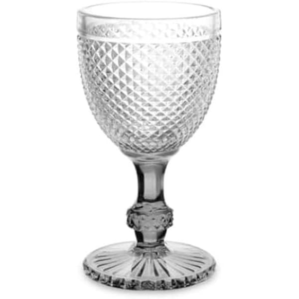 Vinglas - VIVALTO - Set med 6 - Genomskinlig diamant - 330 ml - Skaftglas