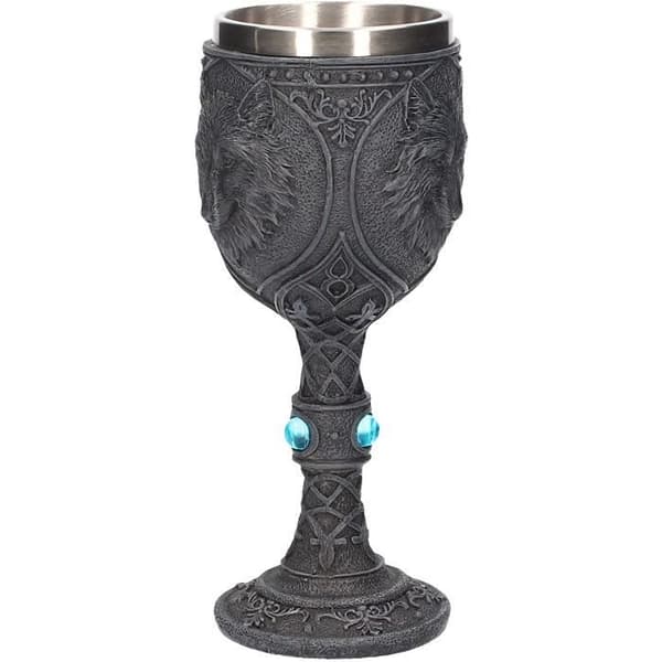 Nemesis Now - Vinglas - Night Wolf Tumbler - 23 cm - Gothic Glass - Svart