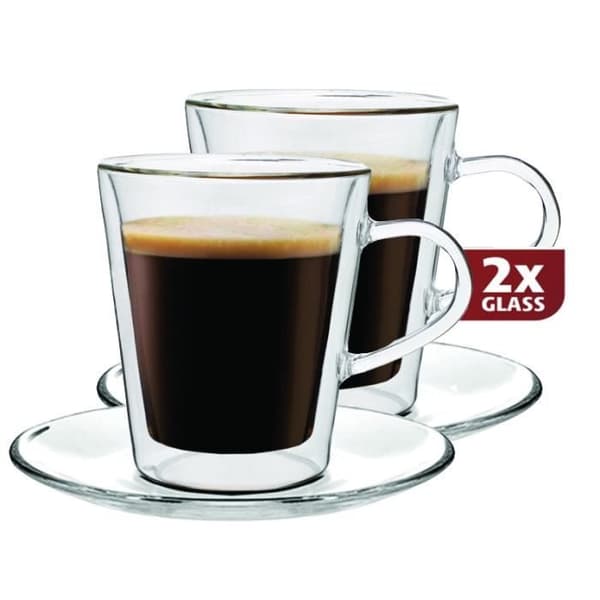 Maxxo dubbelväggigt lungglas 10 cm transparent 2 st
