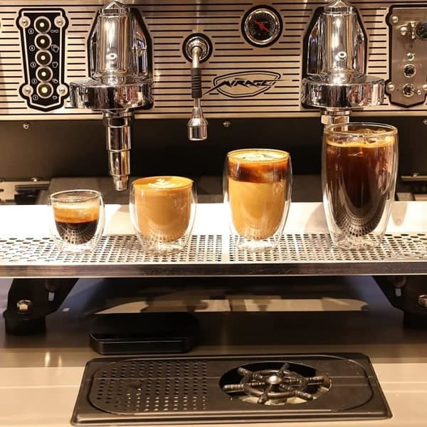 Kaffe/espressokopp - CHANGM - Set med 8 - Borosilikatglas - 4x80ml + 4x250ml - Isolerad