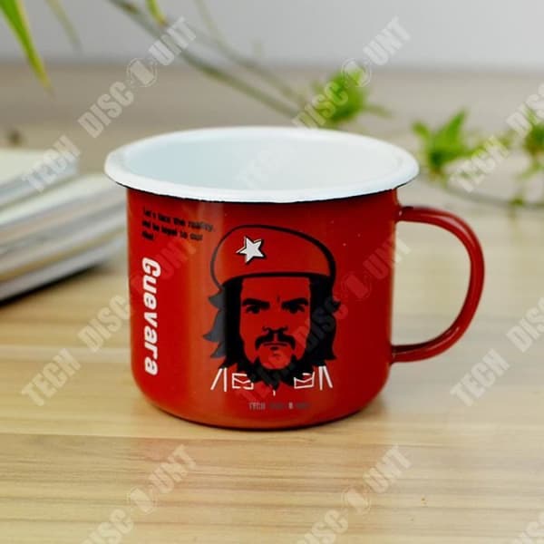 TD®-mugg med rött Guevara-mönster för kafferevolution emalj anpassad mugg kreativ teckning kamp vuxen kaffemugg kontor