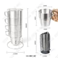 Miniatyrbild 2 av 4: TD® original isolerad kaffemugg Set med 4 rostfritt stål te varm och kall dryck tumbler present massivt glas tvättbar