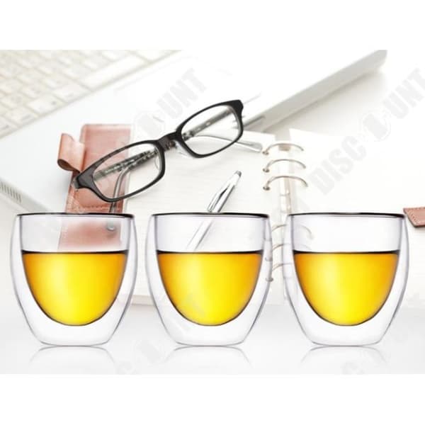 TD® En uppsättning med 8 kaffekoppar/glas/blomma tekoppar/rödvinsglas-80ml, dubbel set med kaffekoppar