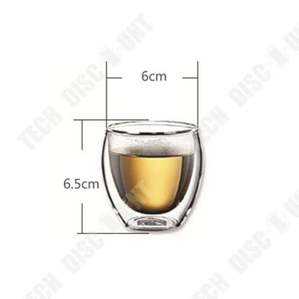 TD® En uppsättning med 8 kaffekoppar/glas/blomma tekoppar/rödvinsglas-80ml, dubbel set med kaffekoppar