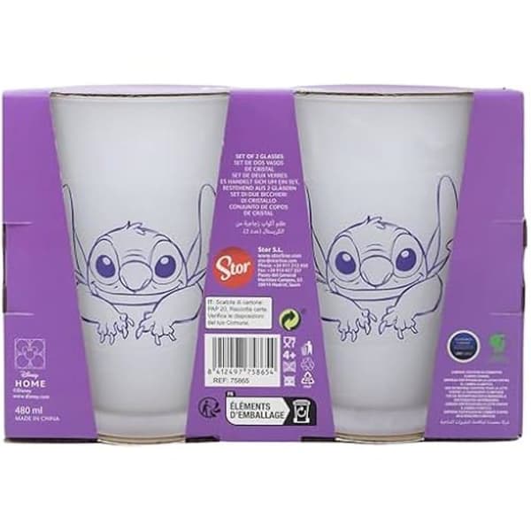 Verres - STOR - Set med 2 Gläser i Matt Cristal - 490Ml - Flerfärgad - Hållbar