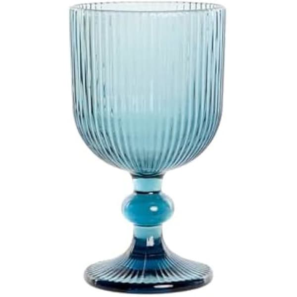 Set med glasögon - DKD Home Decor - Estándar - Blå - Skaftglas