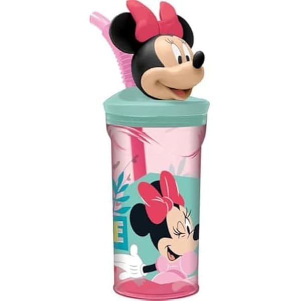 Plastmugg - Disney - Minnie - 360 ml - Integrerat sugrör - 3D-figur
