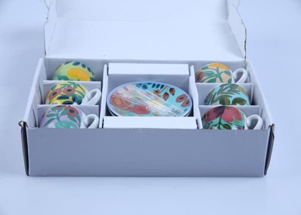 Set med 6 kaffekoppar + underkoppar "Fiori Frida" R-6491