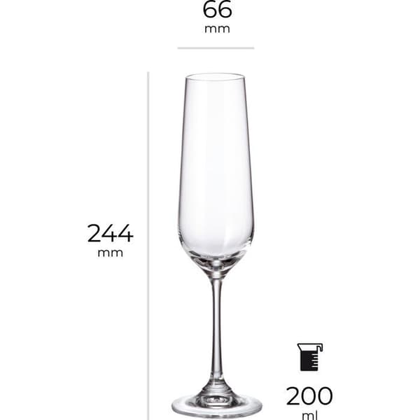 Siguro Set med glas för mousserande vin Locus, 200 ml, 6 st