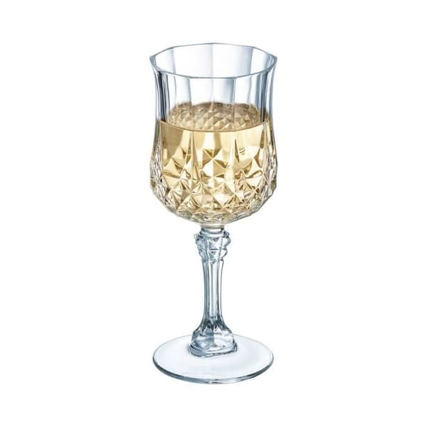 Verres à pied Longchamp - Cristal d'Arques - 25cl - Vintage design 190 Transparent