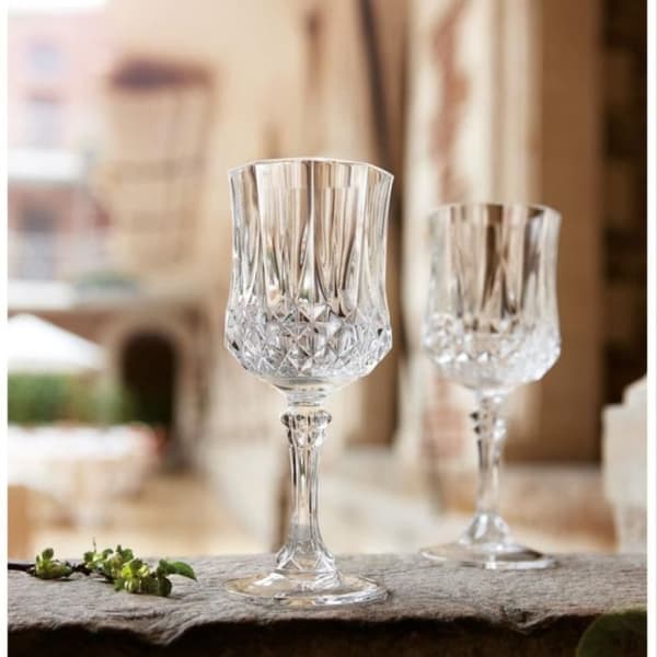 Verres à pied Longchamp - Cristal d'Arques - 25cl - Vintage design 190 Transparent