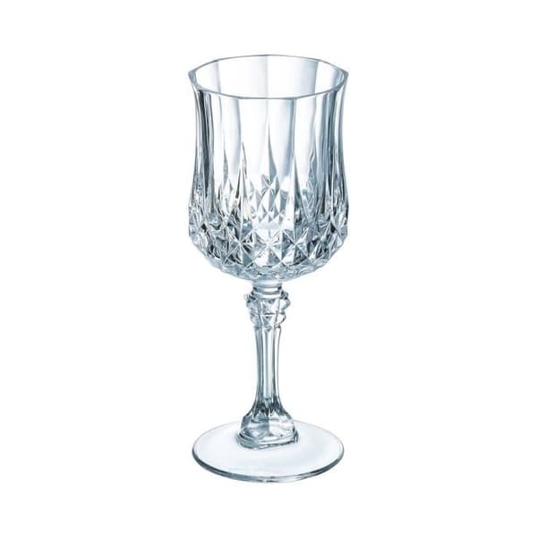 Verres à pied Longchamp - Cristal d'Arques - 25cl - Vintage design 190 Transparent