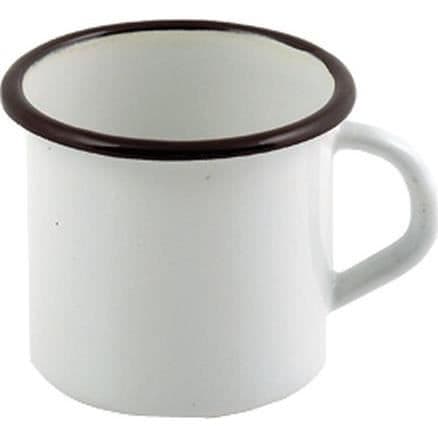 Tumlare - KRÜGER - 8 CM 181 - Vit emaljerad - Svart kant - 0,25 liter