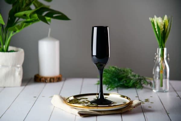 G glasmark krosno 1992 - a570562-0200-5185-25 - Glasmark Krosno Set med 6 champagneglas 0,2 l Svart 200 ml