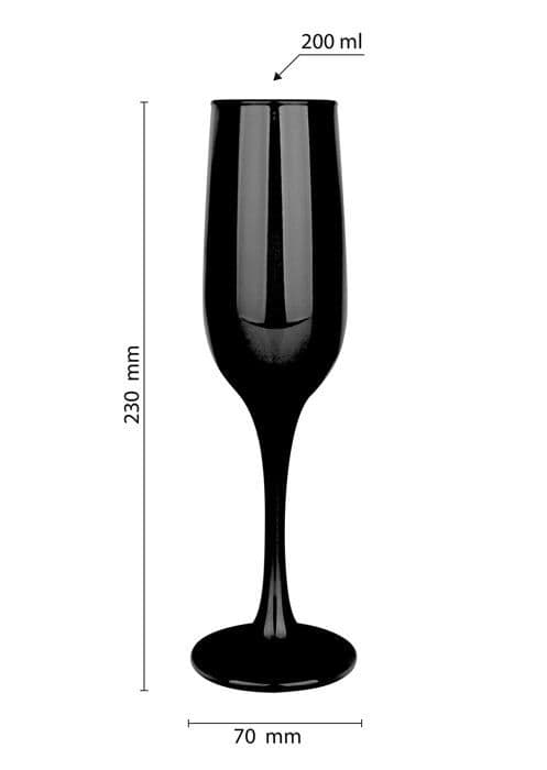 G glasmark krosno 1992 - a570562-0200-5185-25 - Glasmark Krosno Set med 6 champagneglas 0,2 l Svart 200 ml