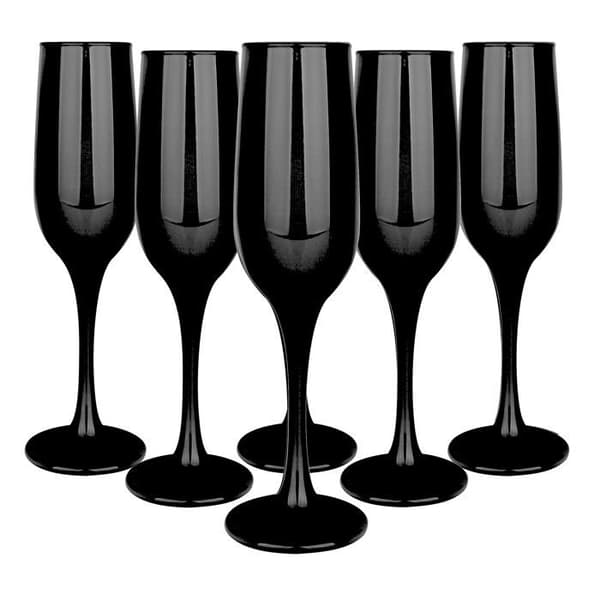 G glasmark krosno 1992 - a570562-0200-5185-25 - Glasmark Krosno Set med 6 champagneglas 0,2 l Svart 200 ml