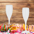 Miniatyrbild 2 av 6: Relaxdays Plastflöjt för champagne, set om 6, robust och BPA-fri, återanvändbar, kapacitet: 100 ml, vit