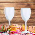 Miniatyrbild 2 av 6: Relaxdays plastikkoppar för vin, set med 12, bruchsäkra, BPA-fria, campingfester, syntetmaterial, vita