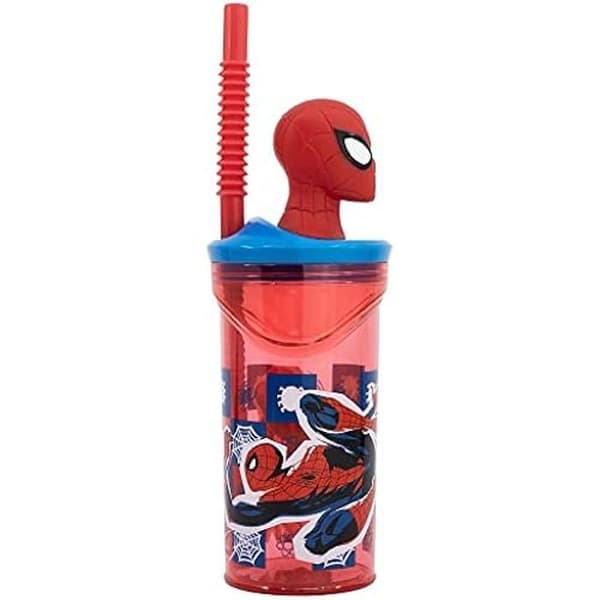 Återanvändbar mugg - STOR - Spiderman Midnight Flyer - 430 ml - Utan BPA - 3D-figur
