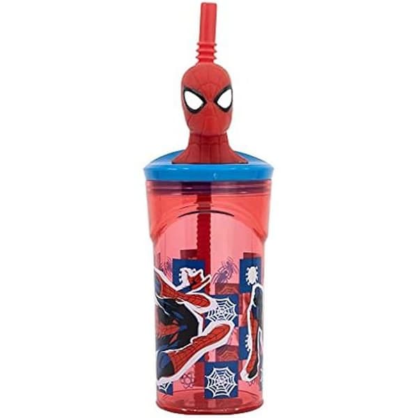 Återanvändbar mugg - STOR - Spiderman Midnight Flyer - 430 ml - Utan BPA - 3D-figur