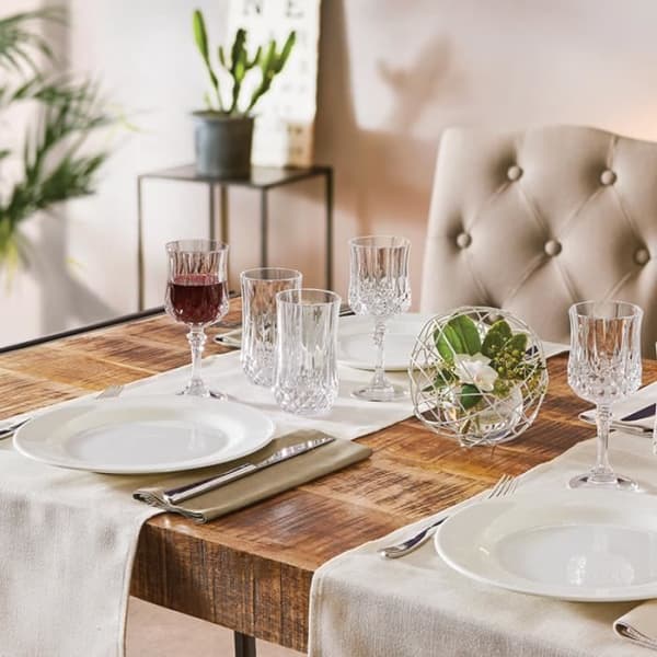 Vintage vattenglas - CRISTAL D'ARQUES - Longchamp - Ultra transparent glas - Design i vintage kristallutseende