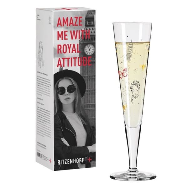 Ritzenhoff - 1072006 - Champagneglas 200 ml - London Edition - Designerdäck, färgglad - Tillverkad i Tyskland