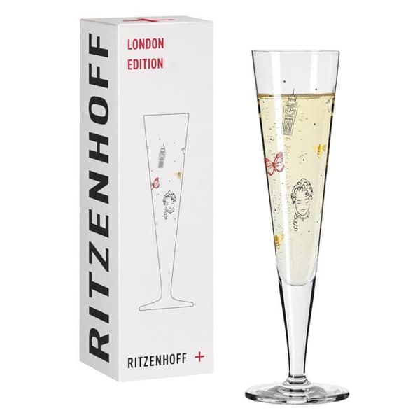 Ritzenhoff - 1072006 - Champagneglas 200 ml - London Edition - Designerdäck, färgglad - Tillverkad i Tyskland
