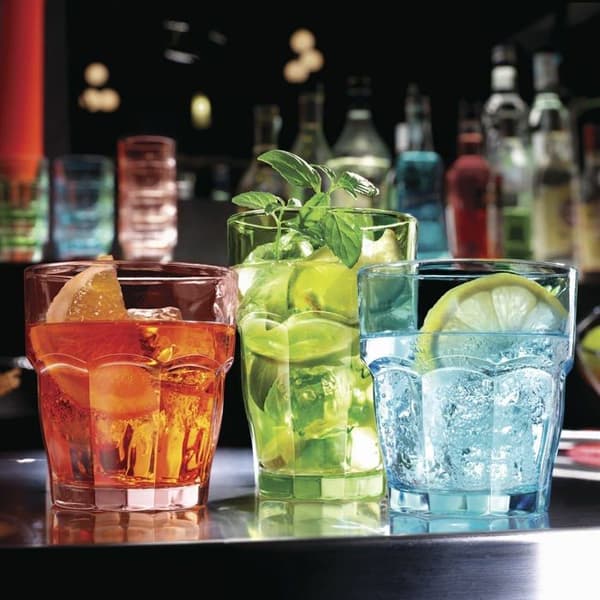 Bormioli Rocco - 2363000 - Rock Bar Lounge Mint Dryck Långt Glas 370ml, Grön, doppad, 6 Glas