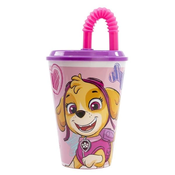 Stor - 74530 - ÅTERANVÄNDBAR BARNKUPP MED BPA-FRI PLASTSURGURGÖR 430 ML - PAW PATRULJJESKETCH ESSENCE