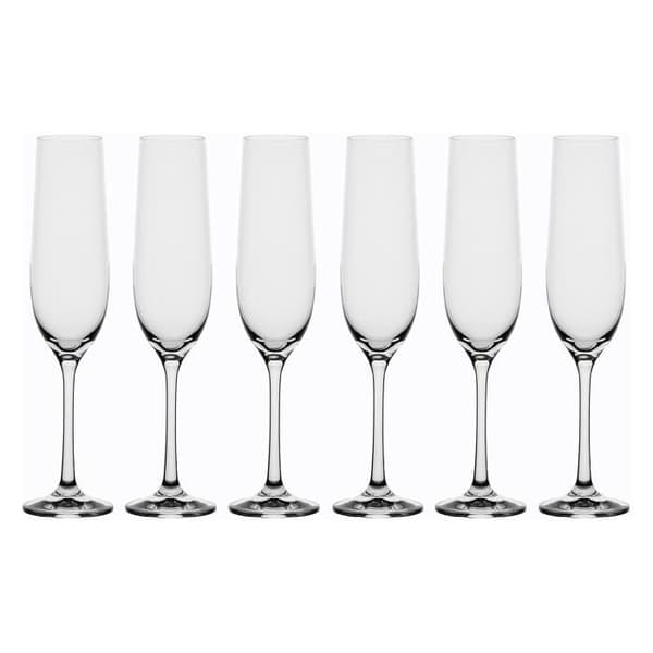 Den vita porslinet - P401300007 - DEN VITA PORSILEN - Set med 6 glas för mousserande vin 190 ml Novello