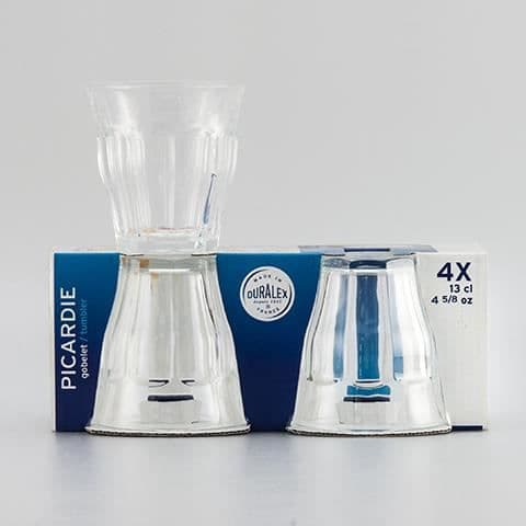 Verres gobelets PICARDIE - DURALEX - Set om 4 - Stötsäker och tvättbar - Transparent