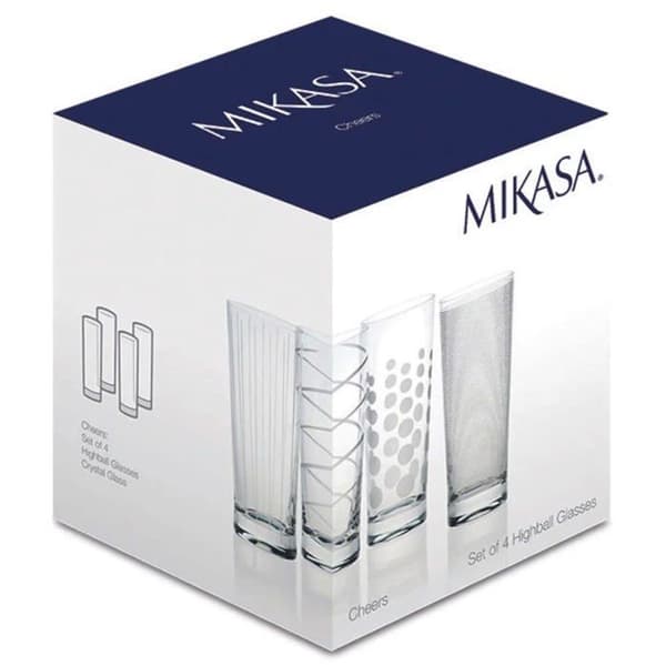 Kreativa toppar - 5159317 - Mikasa Cheers Crystal Highball Set med 4 Vattenglas Multikolor