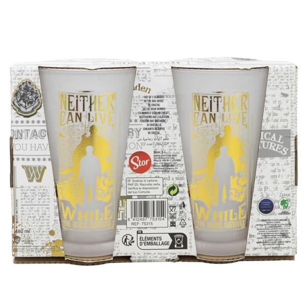 Harry Potter - Set med två glas i en dekorativ låda från kollektionen Golden Magic 490 ml